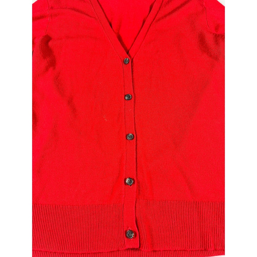 Croft & Barrow Womens Red V-Neck Button Front Long Sleeve Knit Cardigan Size S - Picture 11 of 11